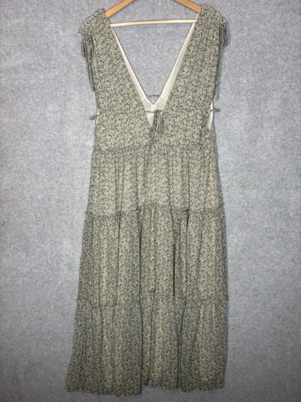 Lulus Wandering Wistfully Floral Print Tiered Maxi Dress-Cream-Women Size XL - Picture 7 of 8
